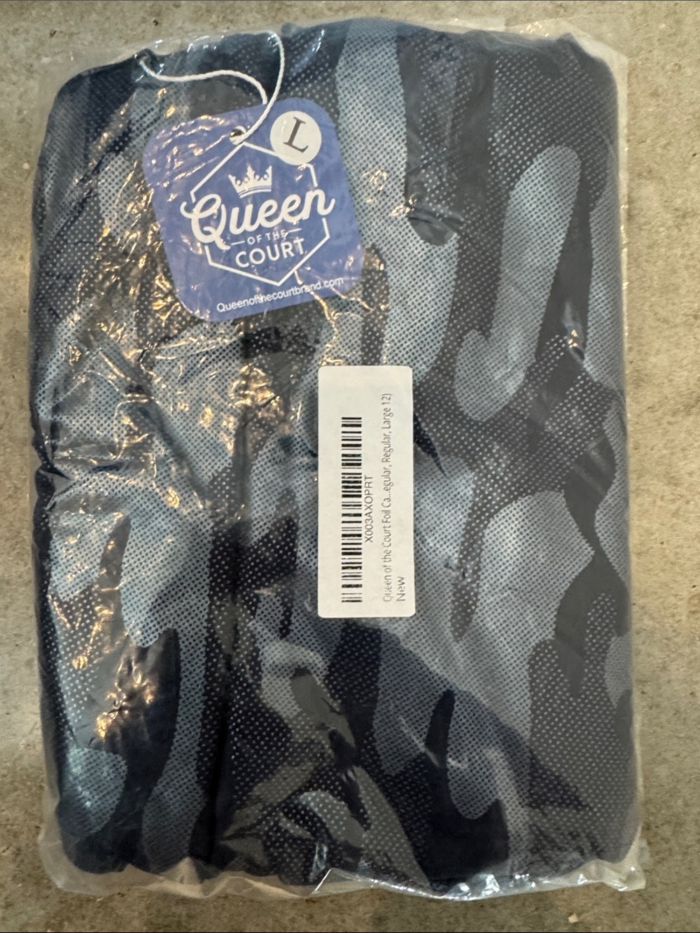 NWT Queen of the Court Foil Camo Tennis Skort – Size L (US 12) – Navy/Dark Blue